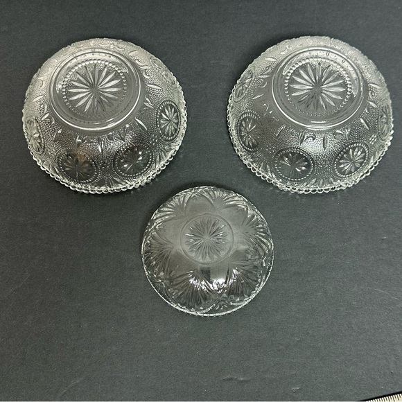 Glass Candy Dishes Bowls Set Of 3 - Picture 6 of 13